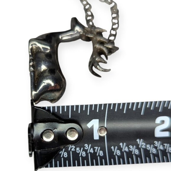 Silver Plate Deer/Reindeer Pendant & Chain Necklace - Picture 12 of 14
